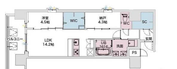 Draw上本町の間取り