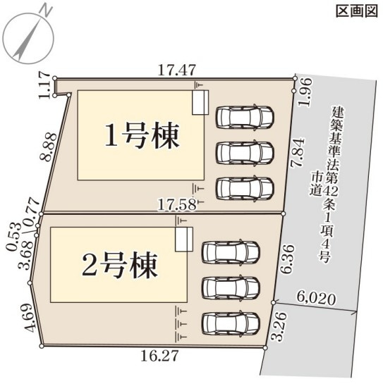 新築建売】筑後市大字長浜の区画図