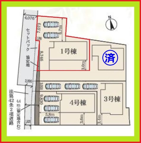 愛西市大井町浦田面の新築一戸建の区画図|◇１号棟◇