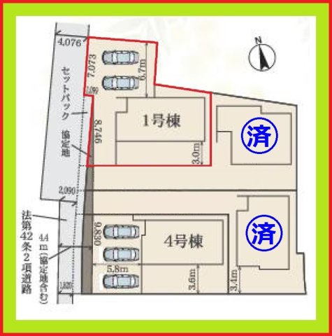 愛西市大井町浦田面の新築一戸建の区画図|◇１号棟◇