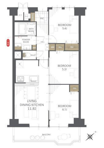 【間取り】イトーピア舟入マンション 