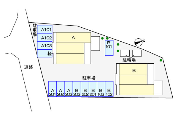 メゾン堂ノ前Aの区画図