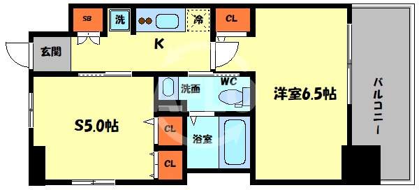 エステムプラザ心斎橋EAST Ⅳブランディアの間取り|エステムプラザ心斎橋EAST IVブランディア　間取り