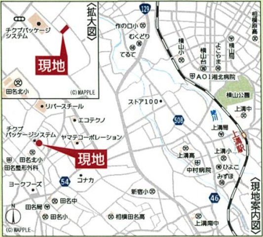 相模原市中央区田名第144　新築2棟の地図