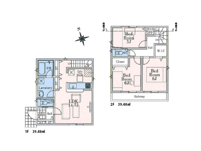 【間取り】 | 西東京市住吉町1丁目　新築一戸建住宅　全4棟　(保谷店) | 3号棟/リビング階段と対面式キッチンを採用したご家族の仲が自然と深まる住まい。WICなど収納も多くお部屋を広くお使いいただけます。※図面を基に作成しています。現況と異なる場合は現況を優先いたします。