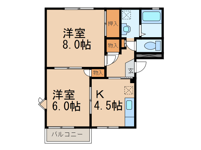 【間取り】 | アーバンフラワーハイツB
