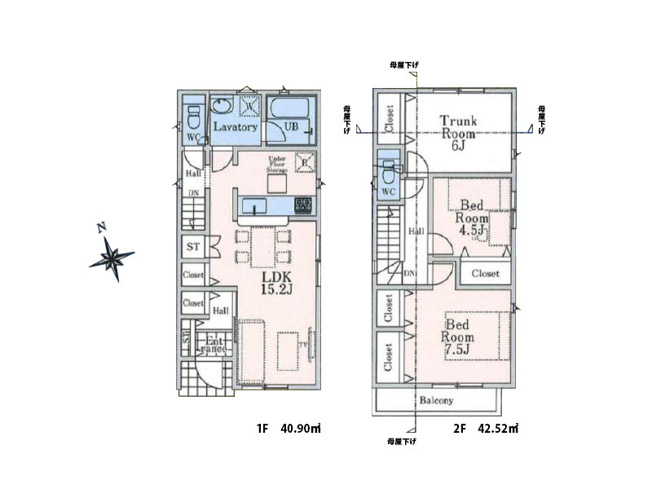 【間取り】 | 西東京市住吉町1丁目　新築一戸建住宅　全4棟　(保谷店) | 4号棟/水回り集中設計で家事効率良好！随所に収納を備え、お部屋を広くお使いいただけます。※図面を基に作成しています。現況と異なる場合は現況を優先いたします。