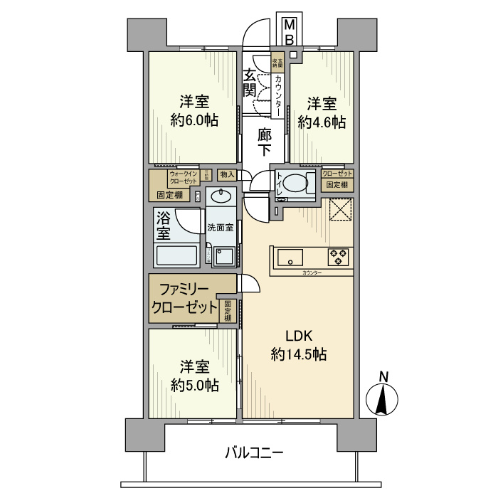 イニシア浦和常盤レジデンスの間取り
