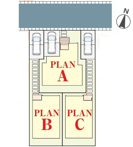 松戸市小金原８丁目新築戸建【貝の花小学校:徒歩2分】の区画図|3棟販売中！