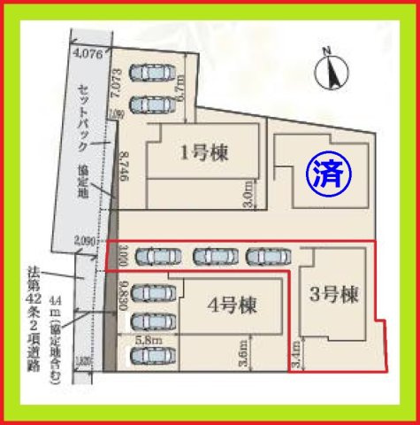 愛西市大井町浦田面の新築一戸建の区画図|◇３号棟◇