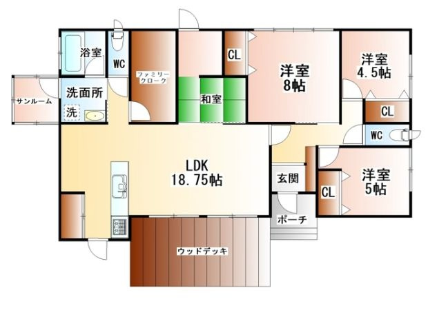 都城市豊満町の中古一戸建の間取り