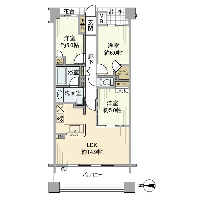 プラウド横濱鶴見の間取り