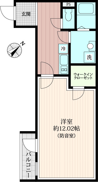 「防音マンション」AMI東池袋の間取り|洋室は24時間音出し可能な防音室