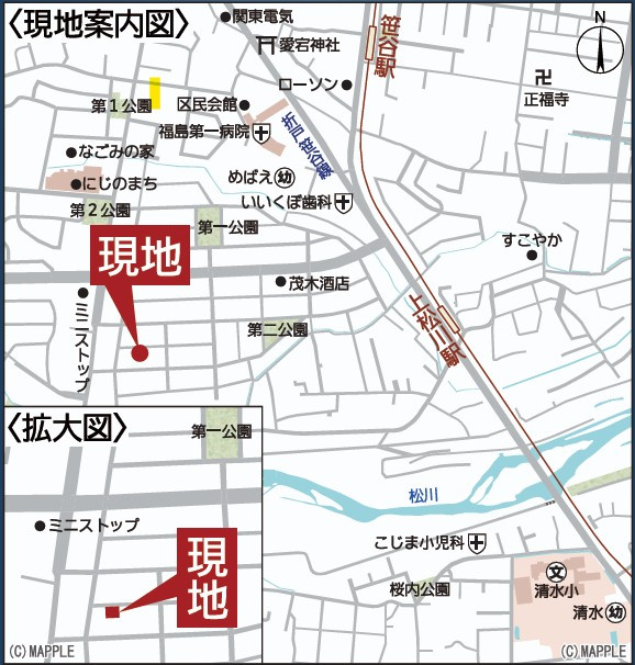 新築戸建・新築建売　福島市南沢又第20　清水小・清水中の地図