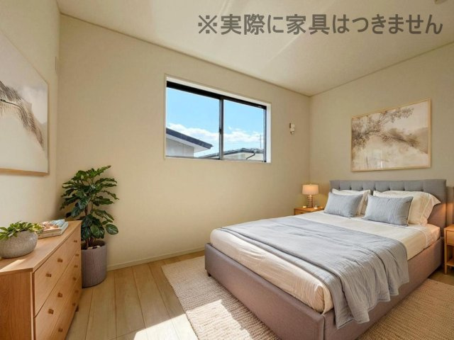 新築戸建・新築建売　福島市南沢又第20　清水小・清水中の洋室|画像はバーチャルホームステージングの加工による演出で、実際の家具は付きません。