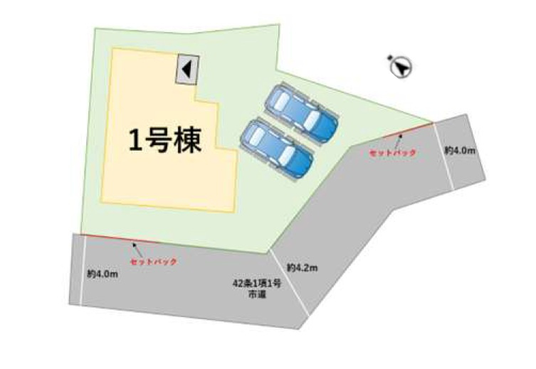 福岡市南区若久5丁目第5-1棟（1号棟）の区画図|配置図（1号棟）