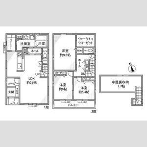 石仏町長北屋敷戸建の間取り