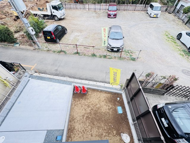 柏市高田新築戸建【高田小学校:徒歩5分】の展望|バルコニーより道路側眺望・南道路で日当たり良好♪