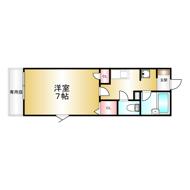 パルメゾン二日市の間取り|出窓はありません