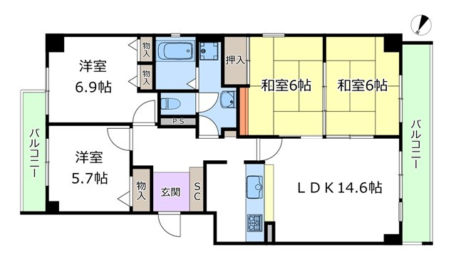 【間取り】 | 星和プラネタウン千里南第1期 | エイブルにて取扱い可能な住宅ローンは、全部で10種類以上！お客様にピッタリの住宅ローンを当社のFPよりご案内させて頂きます。住宅ローンのご相談だけでも、お気軽にご相談下さいませ。