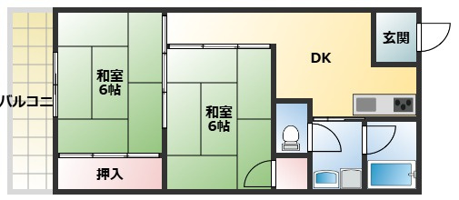 【間取り】 | 丸信リバーサイドコーポ１棟