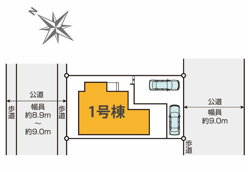 横浜市都筑区荏田南2期　1号棟の区画図
