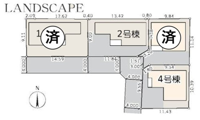 【区画図】 | 大和市福田8丁目 新築戸建  全4棟