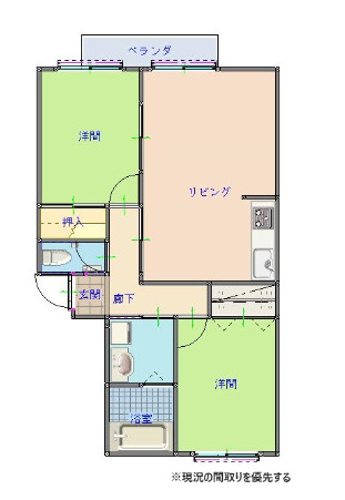 リトル・ウィング　A棟の間取り
