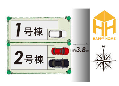 ファーストタウン東有岡3丁目新築一戸建て│全2区画の区画図|JR福知山線「伊丹」駅徒歩11分の立地に全2区画の新築戸建が新規分譲開始致しました。