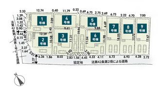 【区画図】 | 秦野市曽屋1丁目  7号棟 第2 | 7号棟　南西側約4ｍ公道　駐車並列2台（車種によります）　敷地面積37.3坪