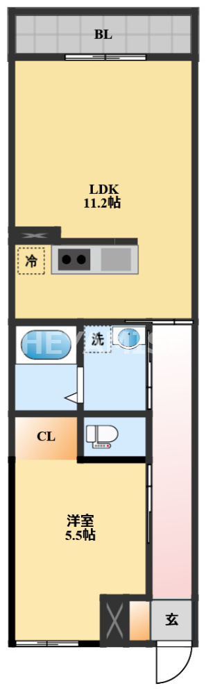 EXCEL長田Bの間取り