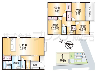 【間取り】 | １号地間取図
