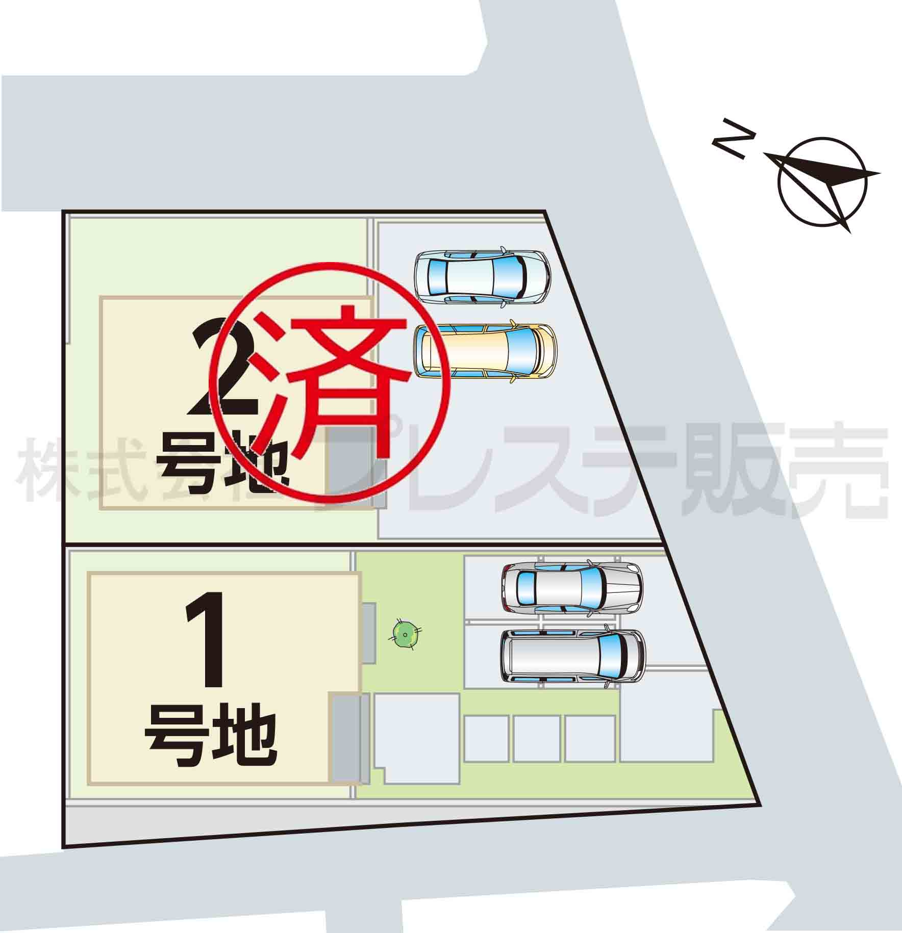 奈良市西大寺竜王町１丁目の新築一戸建の区画図|全体区画図