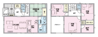 【間取り】 | 新築　新潟市江南区早通第2  2号 | 4LDK＋Sの間取り、駐車スペース2台可です('ω')ノ