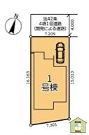 春日部市牛島　中古一戸建ての区画図