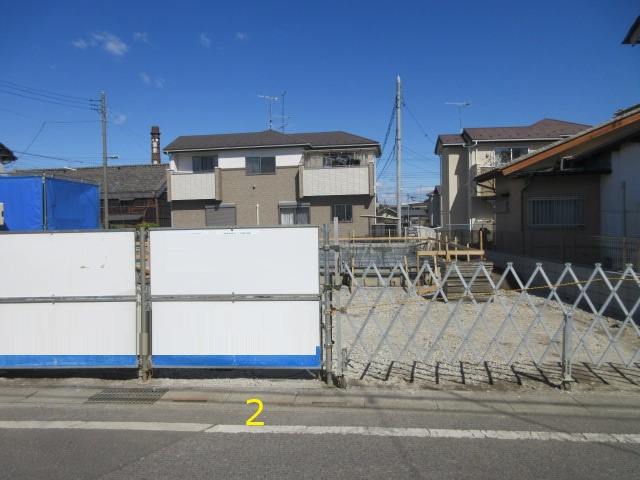 【仲介手数料無料】新築戸建　深谷市田所町5-8（全2棟）の前面道路含む現地写真