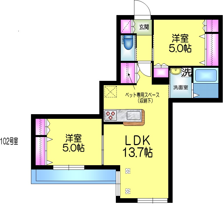 Ｌａ Ｐａｉｘ　ラペの間取り|★ペット専用スペースあり★
