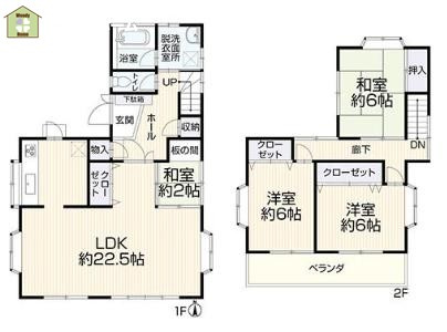 春日部市米島　中古一戸建ての間取り