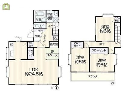 春日部市米島　中古一戸建ての間取り