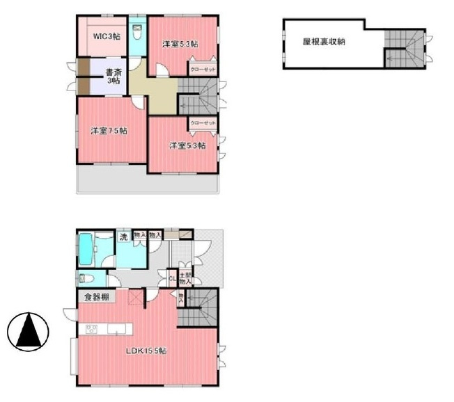 中古戸建　嵐山町志賀274-27の間取り