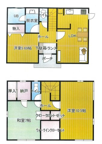 松山市堀江町 ３SLDK　中古戸建の間取り