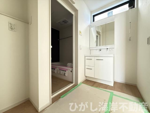 平塚市御殿４丁目　新築戸建　全５棟の脱衣所|3月5日撮影　建築中　脱衣スペース