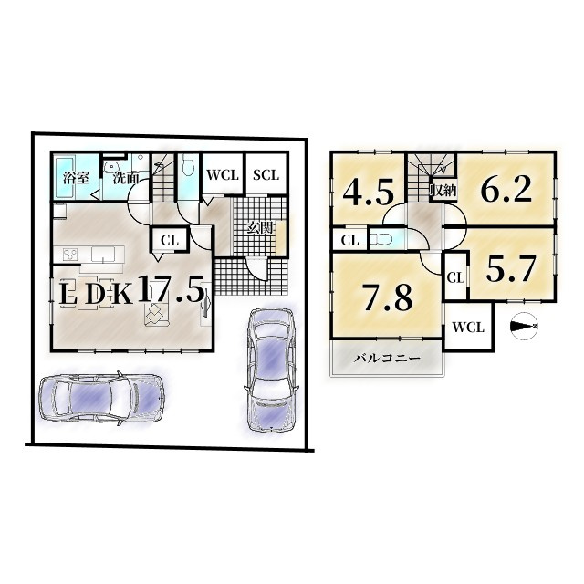 上桂西居町　１号地の間取り
