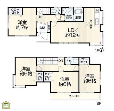 草加市青柳6丁目　中古一戸建ての間取り