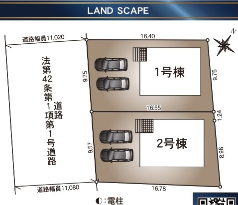 【新築戸建て】潟上市天王第18　2号棟の区画図|本物件は「2号棟」です