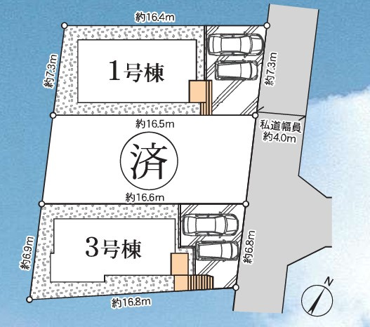 ●藤沢市辻堂東海岸1丁目　新築戸建　3号棟の区画図|区画図☆