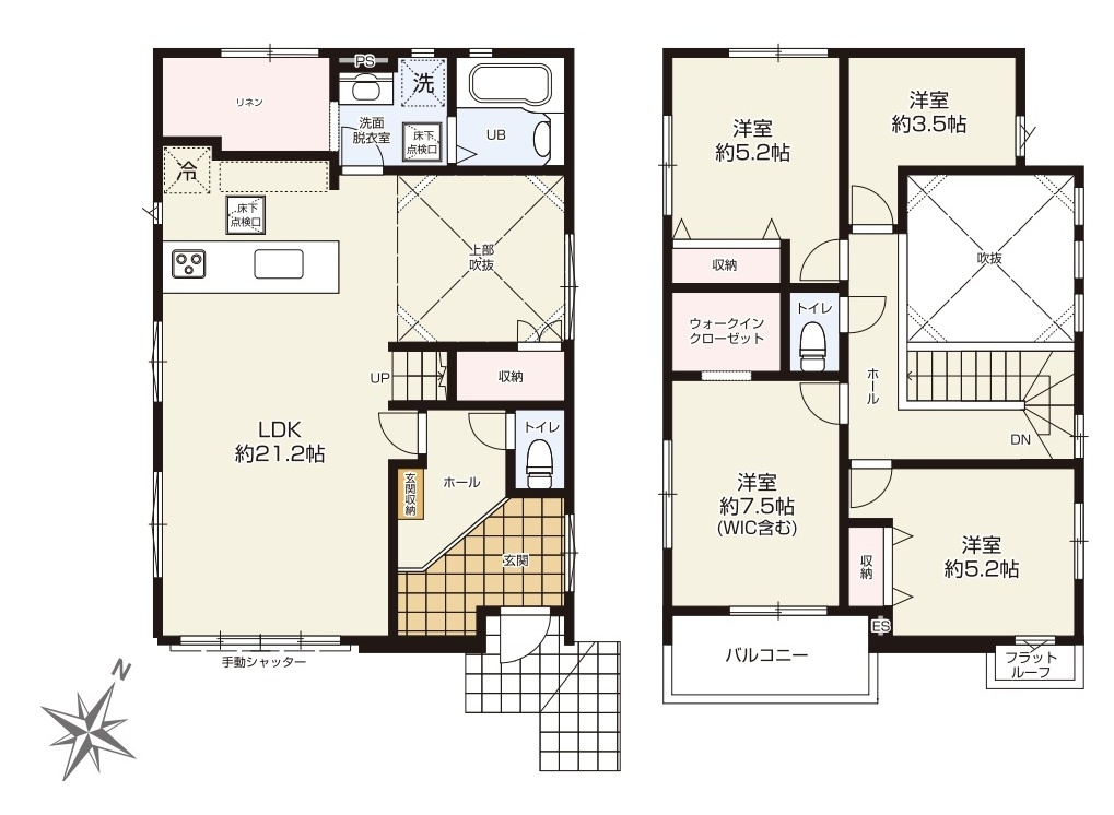 柏市柏新築戸建（柏９期）の間取り|南東向き・4LDK