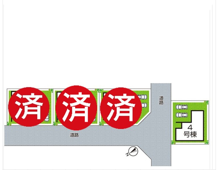 愛知郡愛荘町石橋　第3期　新築一戸建ての区画図|全4区画