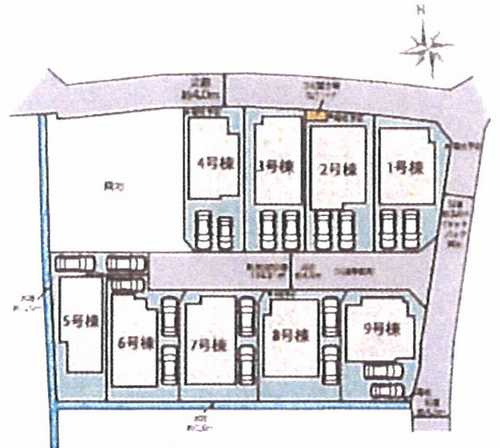 相模原市南区新戸　新築戸建全9棟　8号棟の区画図