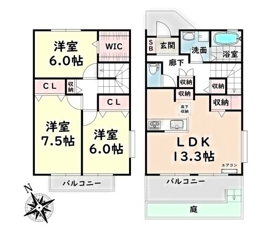 【間取り】 | セジュール岳見I【名古屋市賃貸・メゾネットタイプ】